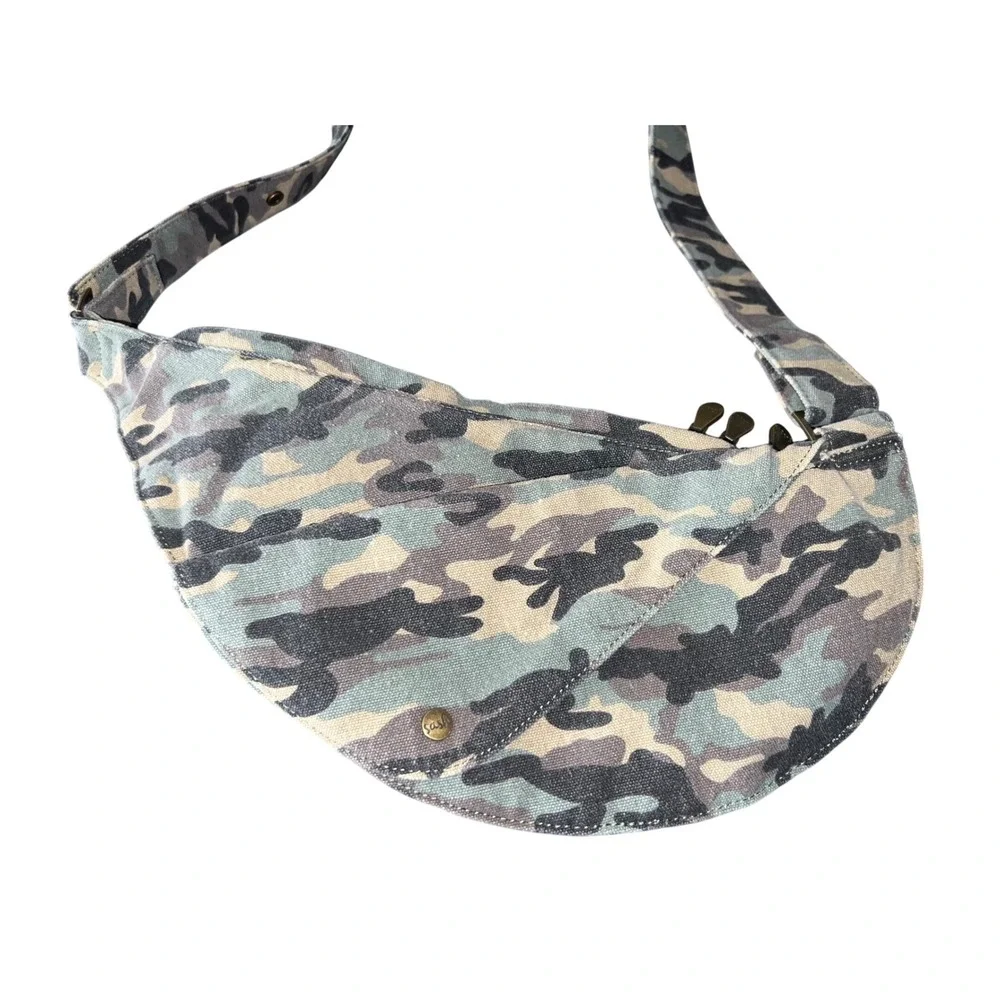 Sash‎ Bag Camouflage Canvas Crossbody Sling Bag Adjustable Strap Multi Pocket